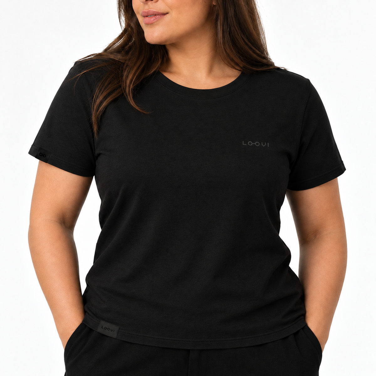 Camiseta Gola O Preta Feminina